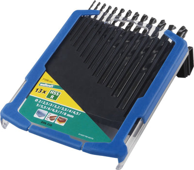 Wolfcraft - Jeu de 13 forets à métaux hss roulés - foret à métal ø 2–8 mm - foret à métal - 7106000