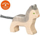 Ferme Holztiger - chat petit gris - 6x2x5cm - figurine en bois - fait main