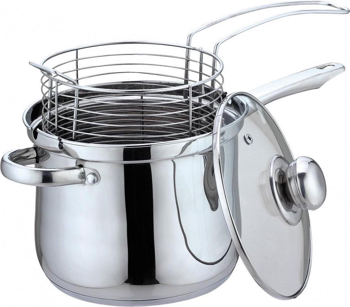 Poêle à frites Kinghoff 4581 - 3,6l - inox - tous feux