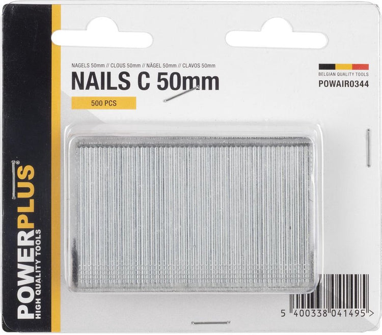 Clous Powerplus powair0344 - pour agrafeuse-cloueuse - 50mm - 500 pièces