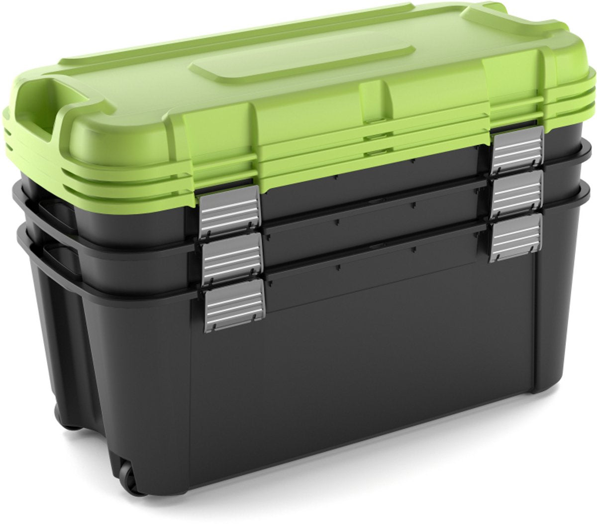 Boîte de rangement totem Keter - 2x140l - 79,5x59,7x40,8cm - vert noir