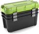 Boîte de rangement totem Keter - 2x140l - 79,5x59,7x40,8cm - vert noir