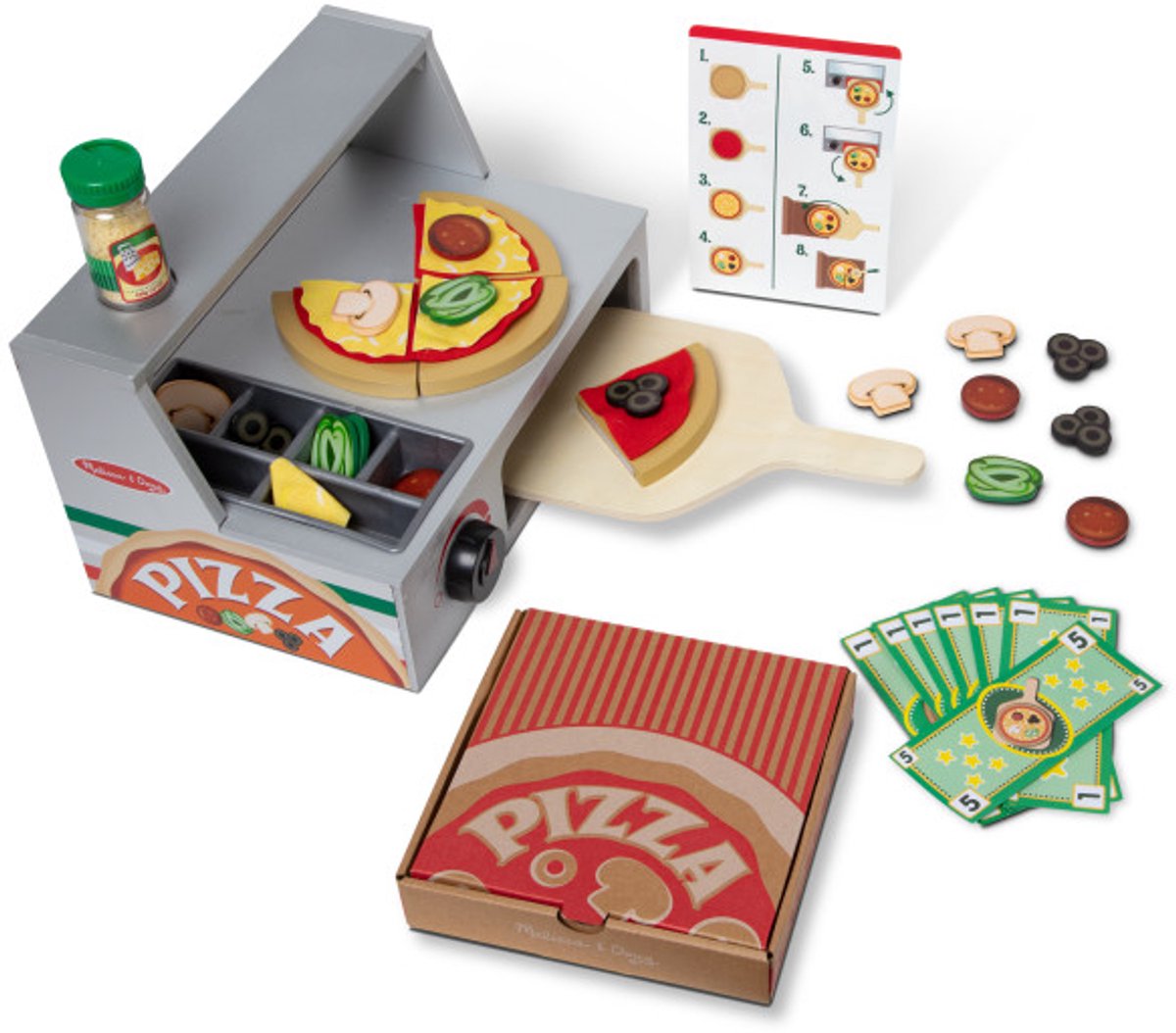 Melissa Doug – ensemble de jeu pizzeria en bois – 41 pièces