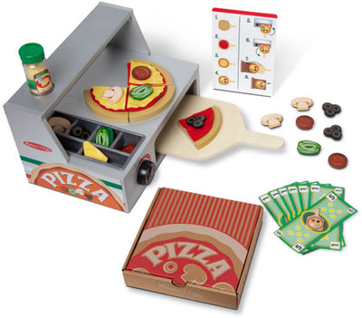 Melissa Doug – ensemble de jeu pizzeria en bois – 41 pièces