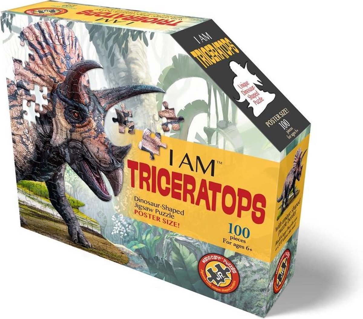 Madd capp puzzle tricératops 84 cm carton marron 100 pièces