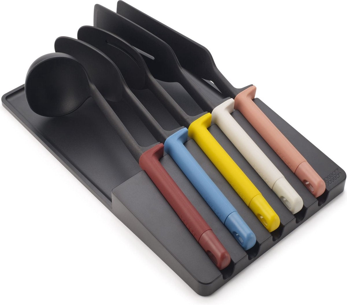 Joseph joseph store ustensiles de cuisine avec support, lot de 5 pièces, couleur chaude - | élever