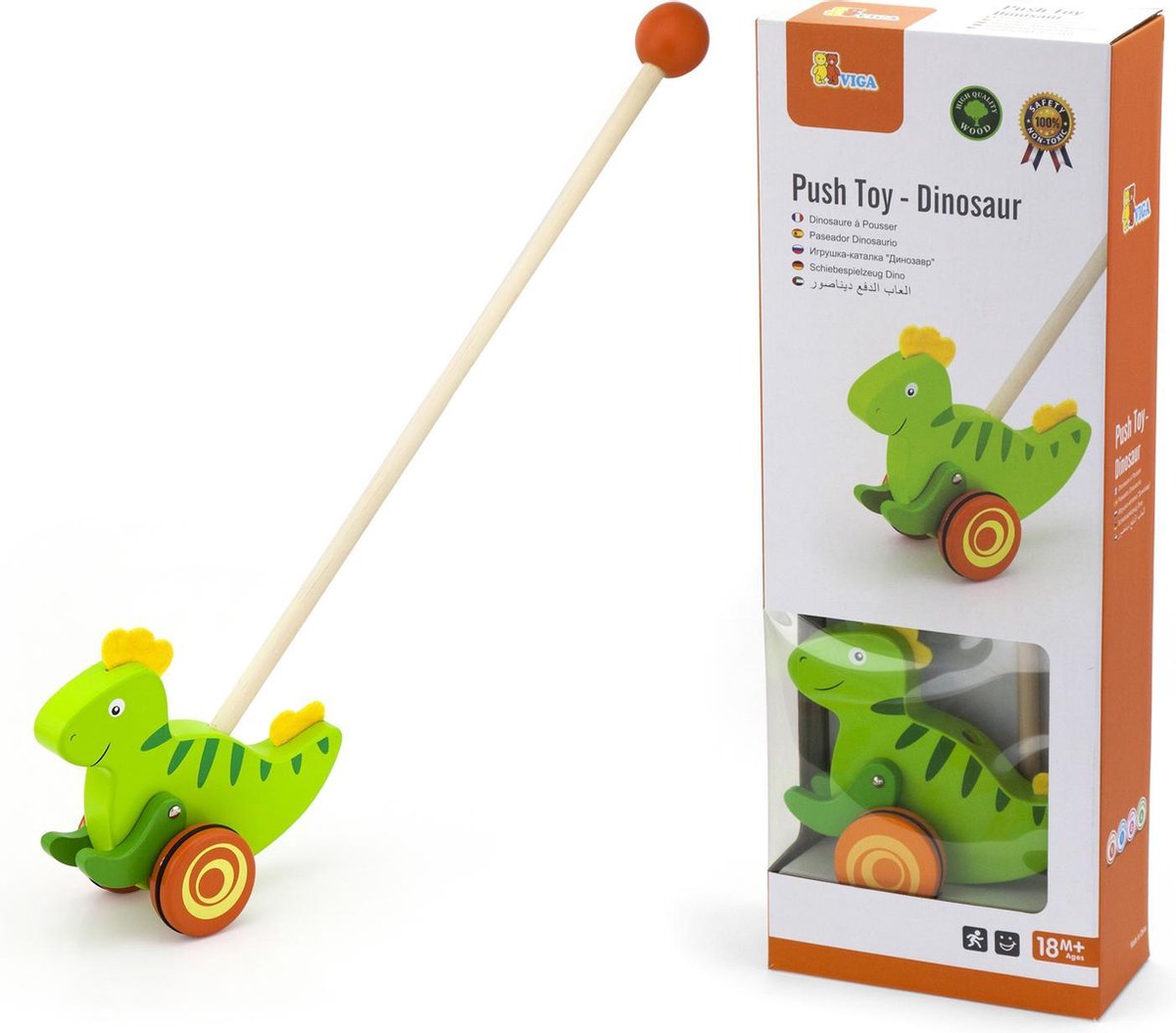Bâton poussoir Vigatoys - dinosaure