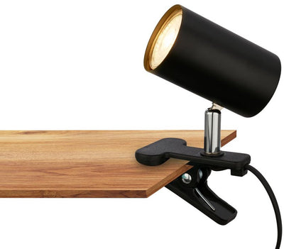 B.k.licht briloner clamp - lampe de bureau - 2766015 - pivotante - pinçable - interrupteur à tirette - commande par prise - 16,5 x 6,5 x 12 cm - noir