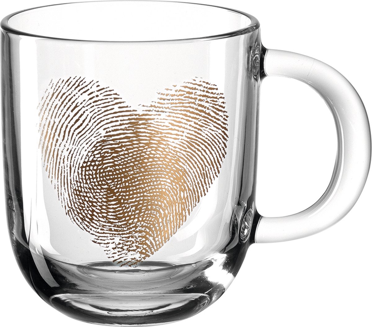 Leonardo emozione verre 400 ml - coeur d'empreintes digitales