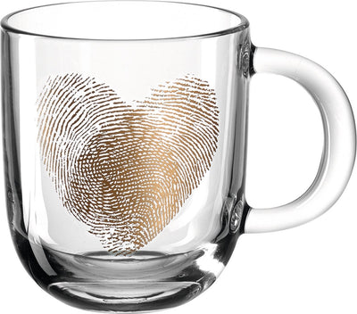 Leonardo emozione verre 400 ml - coeur d'empreintes digitales