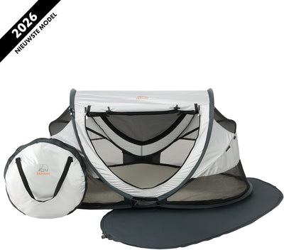Lit de camping de luxe pour tout-petit Deryan - avec matelas autogonflant - argent