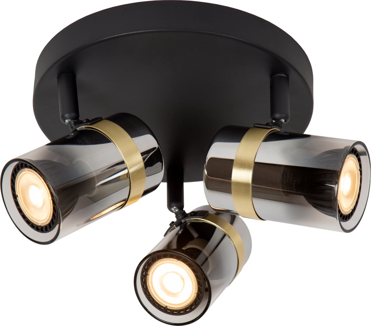 Lucide upton - spot de plafond (plafonnier) - 3xgu10 - fumé