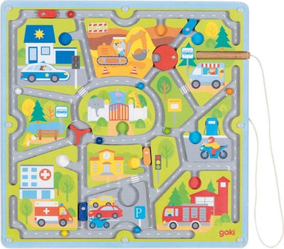 Goki Wooden Magnet Maze Small City