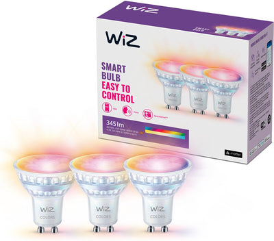 Wiz spot 3-pack - lumière colorée et blanche - éclairage LED intelligent - raccord gu10 - 50w - verre - wi-fi