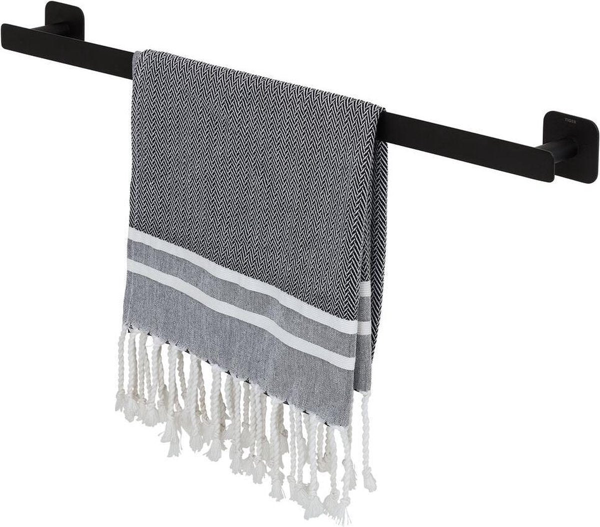 Col Tigre - porte-serviettes 60 cm - sans perçage - ruban adhésif 3m - noir