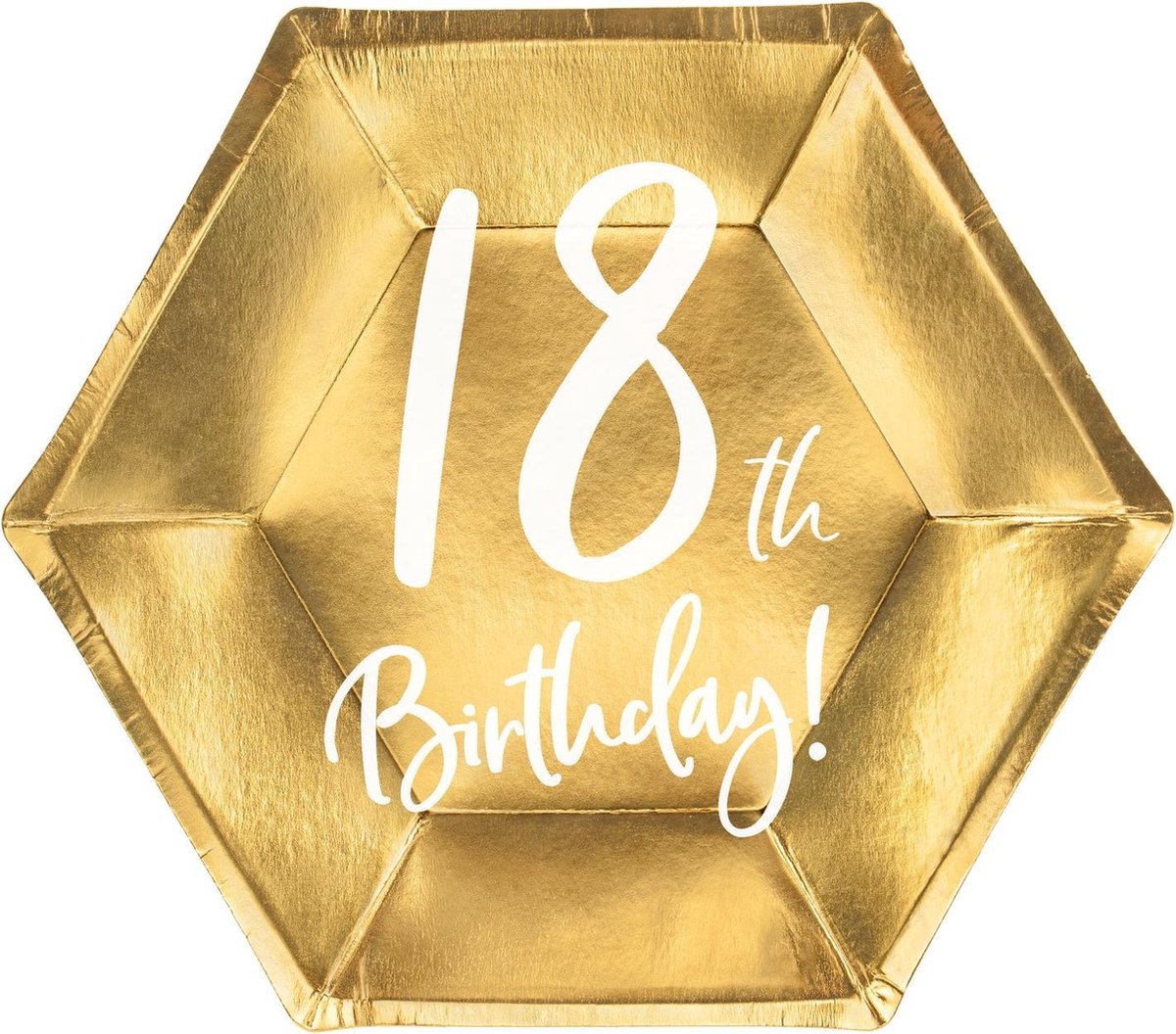 Assiettes de décoration de fête 18e anniversaire or (6 pièces)