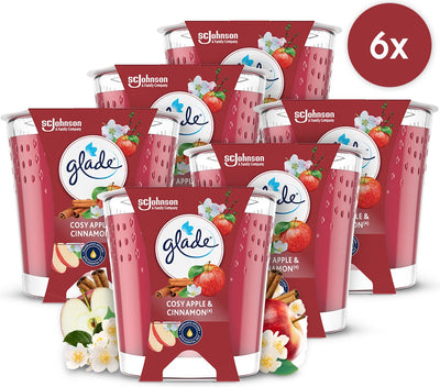 Bougie parfumée Glade cosy pomme cannelle 100% cire de colza