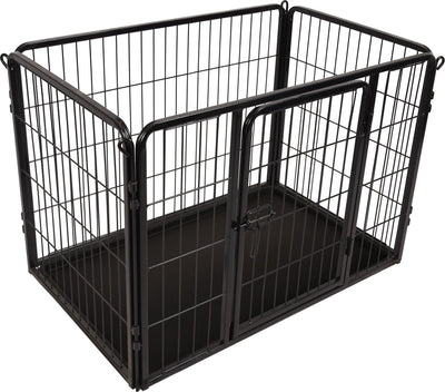 Enclos pour chiens Flamingo - enclos pour chiots - chenil pour chien - cage pour chien - kazan noir s - 93x59x64cm - métal avec revêtement époxy - serrure coulissante - tiroir amovible - pour petits chiens - intérieur