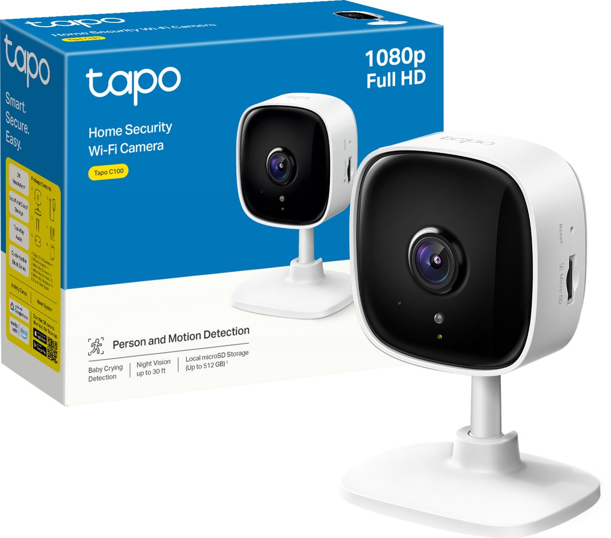 Caméra de sécurité intérieure Tp-Link Tapo C100 - 1080p - Full HD