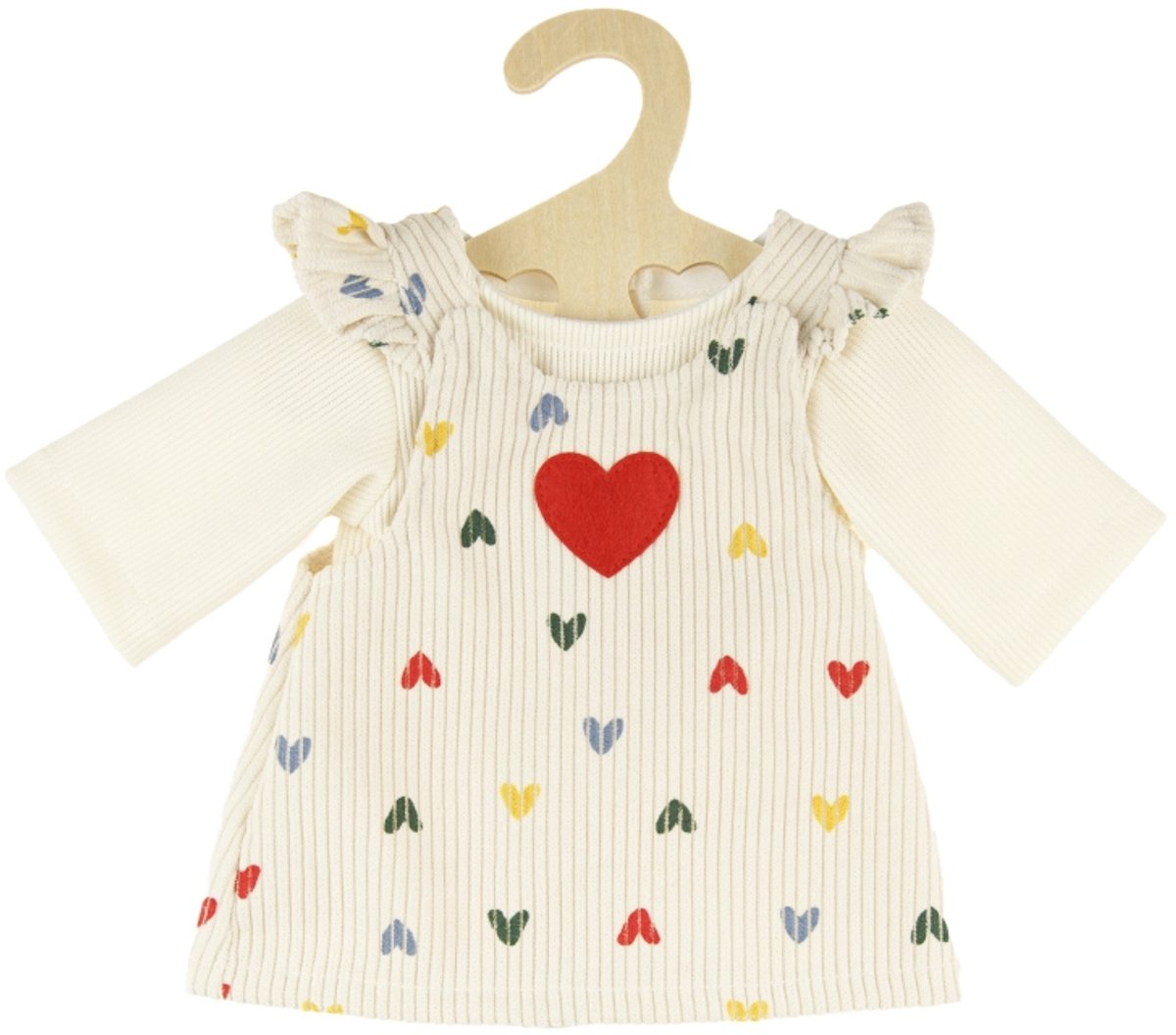 HELSS DOLLS RIB VELVET Robe Heart Confetti, 28-35 cm