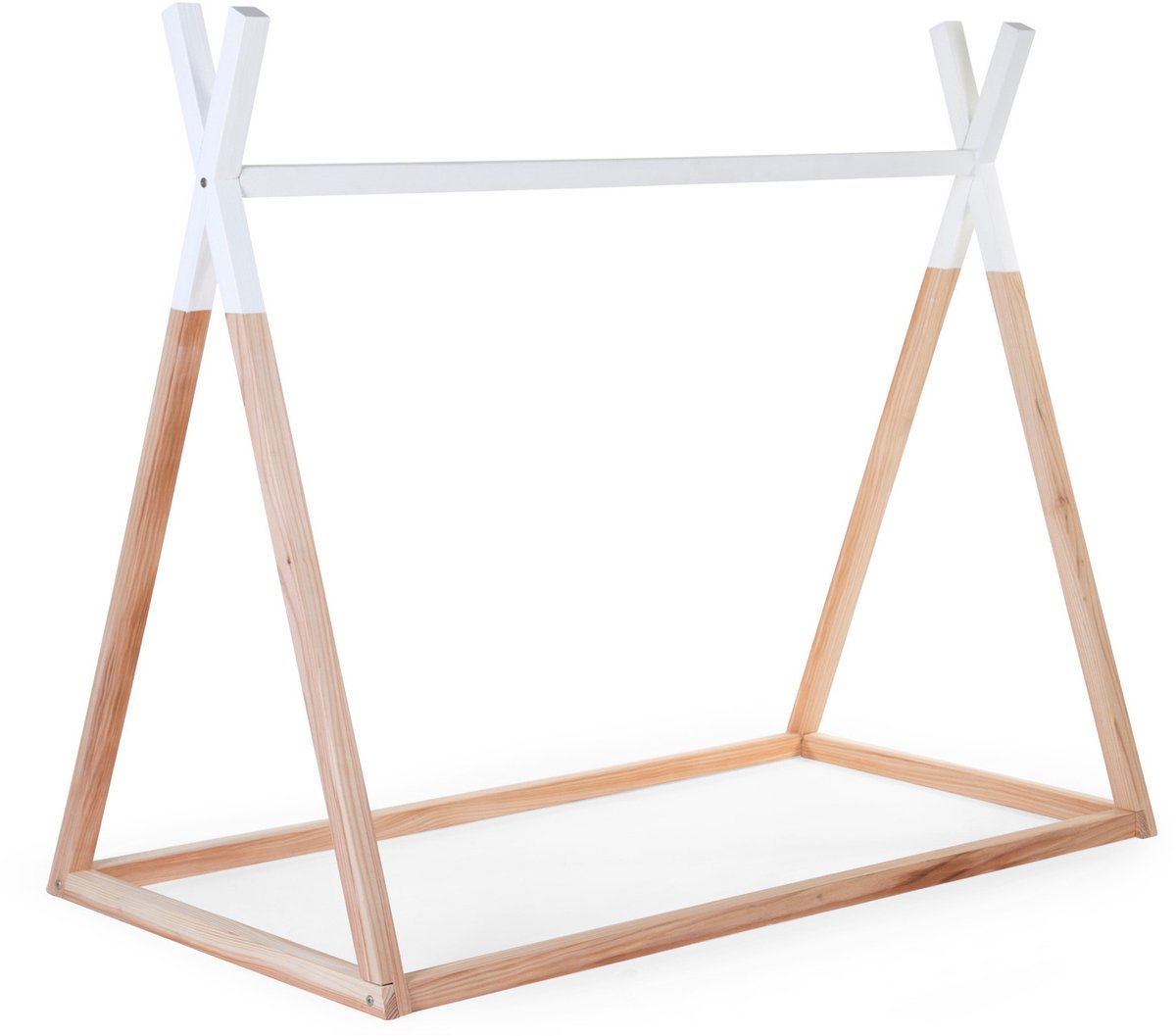 Lit tipi Childhome – 70x140 cm – bois – blanc naturel – lit enfant style tente – bois massif