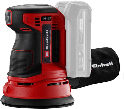 Ponceuse excentrique à batterie Einhell te-rs 18 li solo - power x-change - 18 v li-ion - surface de ponçage : ø 125 mm - incl. 1 x papier de verre - excl. batterie et chargeur