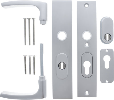 Poignée de porte Starx sur bouclier - aluminium f1 - aluminium - - poignée de porte sur skg*** avec protection anti-arrachement noyau 195x50mm pc55 72 aluminium f1