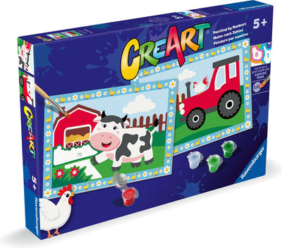 Ravensburger Creart peinture sur un tracteur numéro avec des paysages