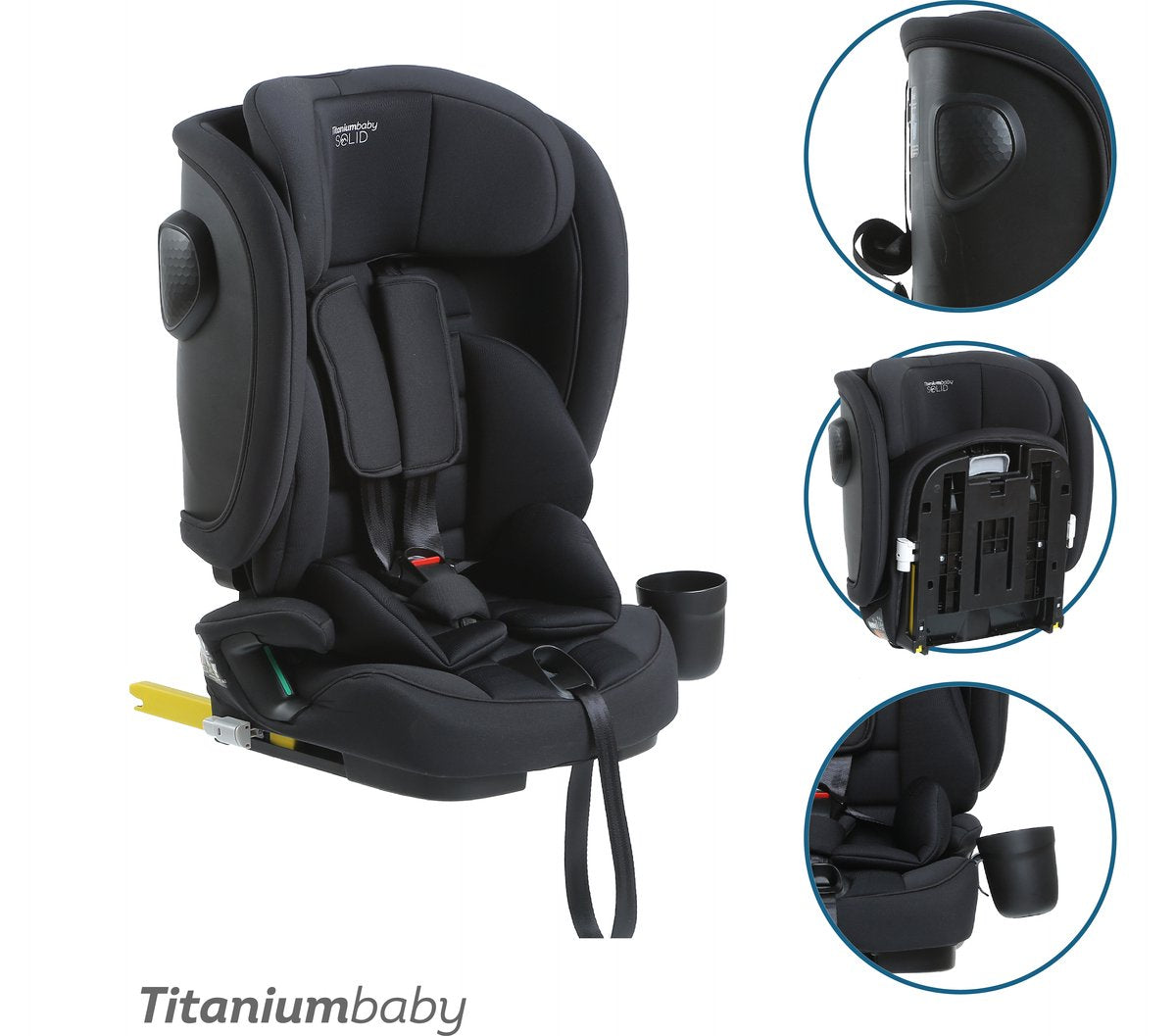 Siège auto solide Titanium Baby Titanium Baby Luxx noir 76-150 cm.