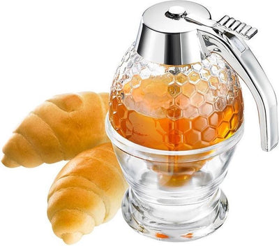 Distributeur de miel Westmark avec pied, capacité : 200 ml, verre plastique, luxe, argent transparent, 65132260