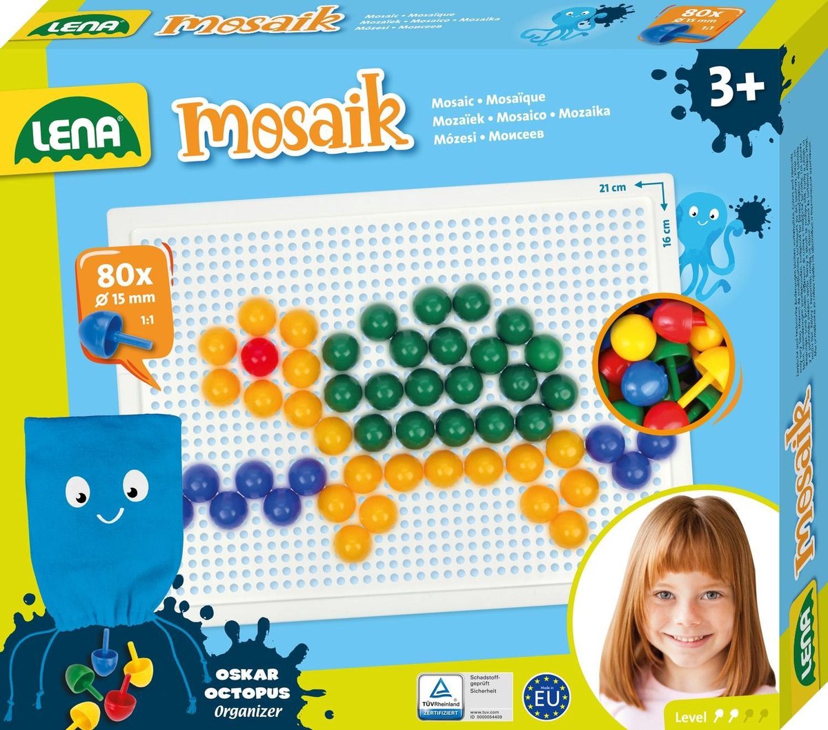 Ensemble mosaïque Lena couleur 80pcs 15mm