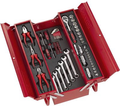 Ensemble d'outils Kreator krt951017 - avec étui de rangement en métal - 67 pièces - acier au carbone solide et chrome vanadium