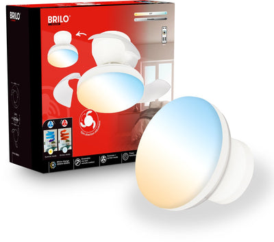 Briloner raven - ventilateur de plafond avec éclairage - plafonnier LED avec ventilateur - lampe ventilateur mode été et hiver - dimmable - CCT - ø44cm - blanc