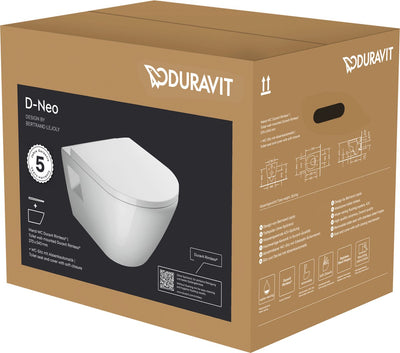 Duravit d-neo pack toilette mural 37x54x40cm blanc brillant