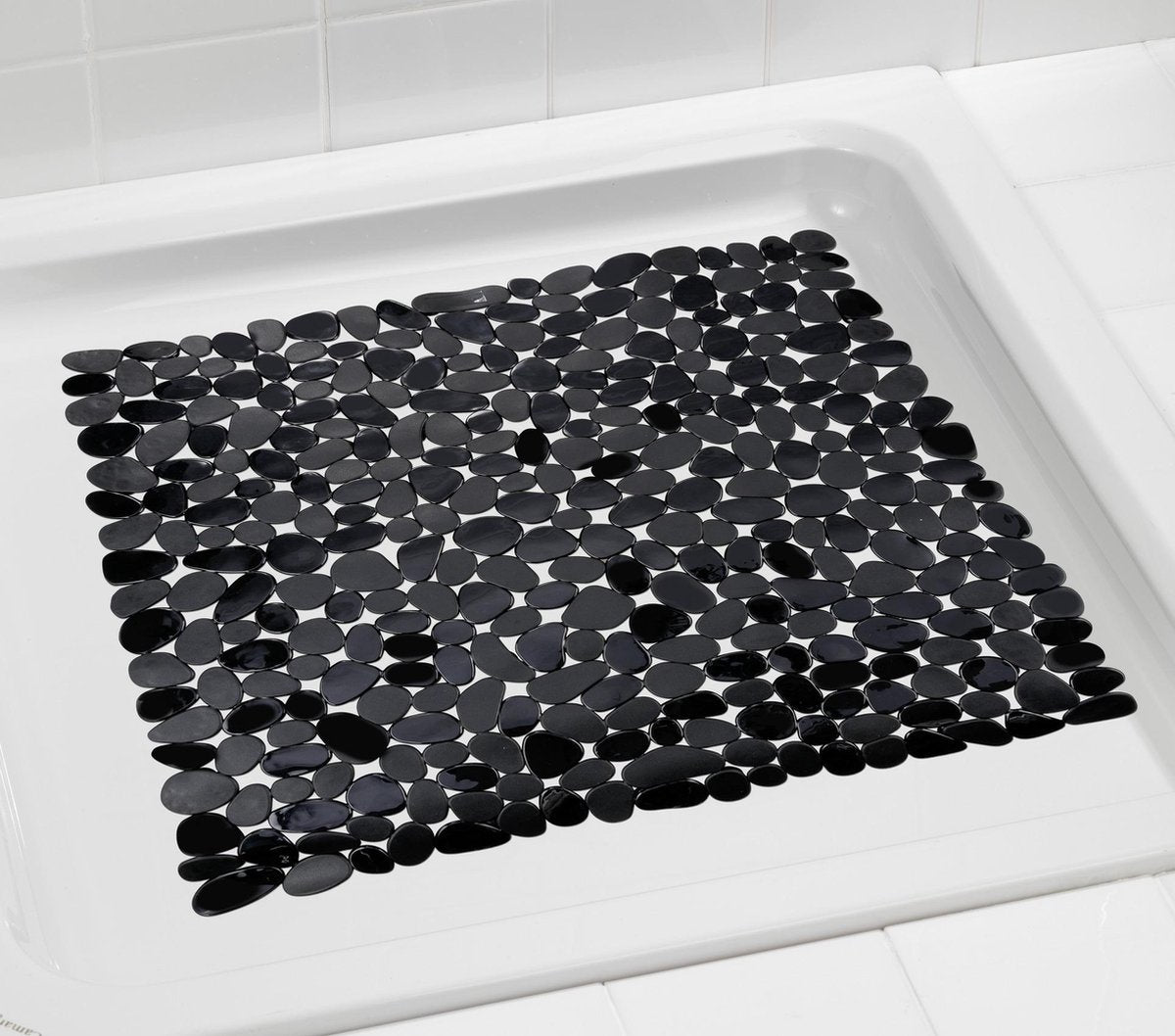 Wenko tapis de douche antidérapant paradise 54x54cm noir - tapis antidérapant pour douche - avec ventouses