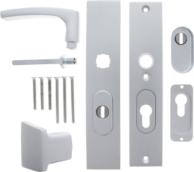 Starx set de sécurité - aluminium f1 - aluminium - - poignée de porte et sur skg*** avec protection anti-arrachement 195x50mm pc55 72 aluminium f1