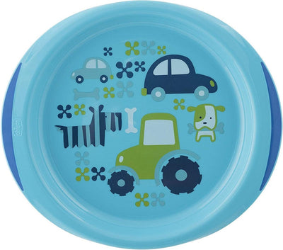 Chicco service d'assiettes garçons 24 cm polypropylène bleu 2 pièces
