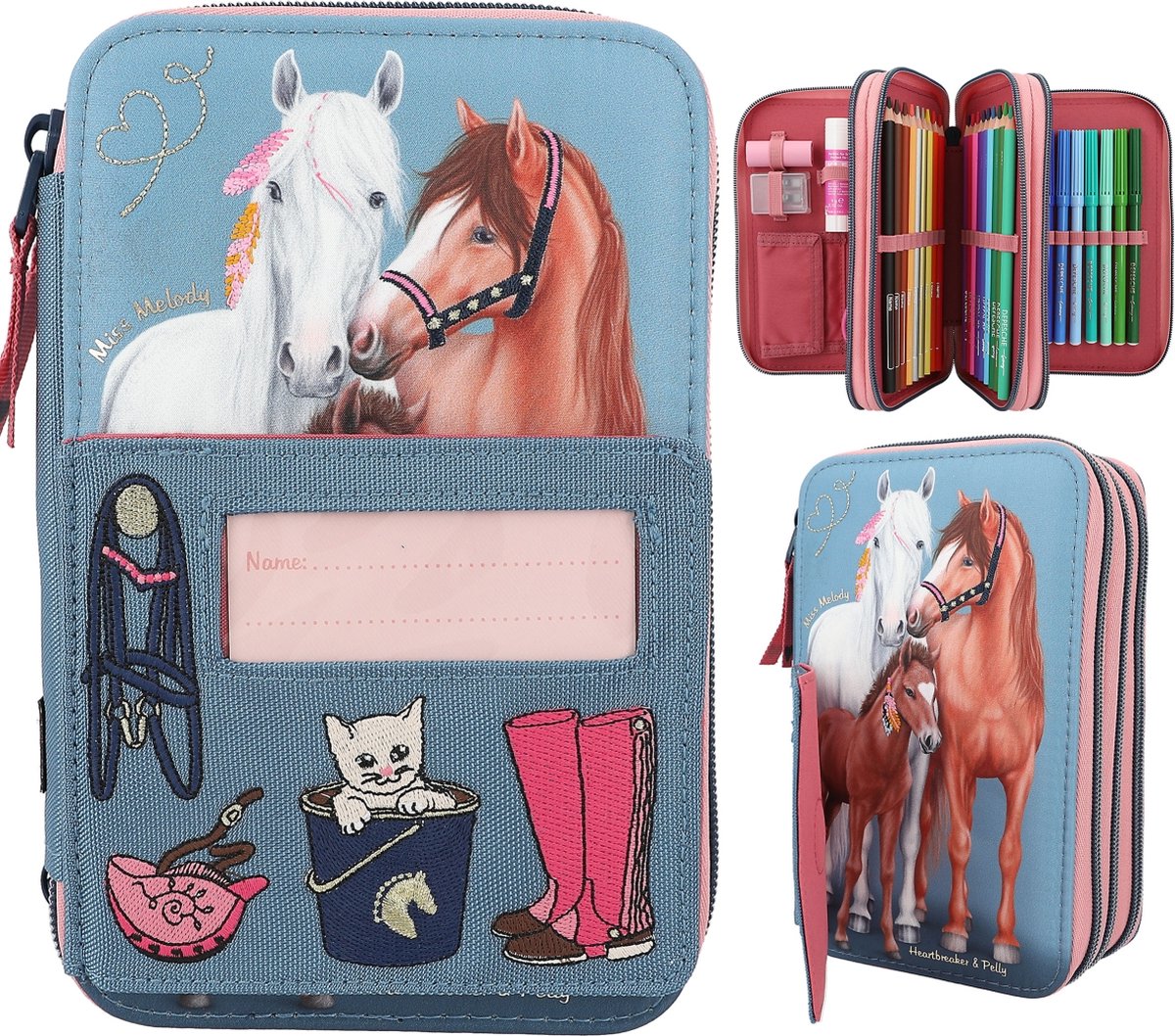 Depesche - trousse remplie 3 compartiments miss melody - ma petite ferme
