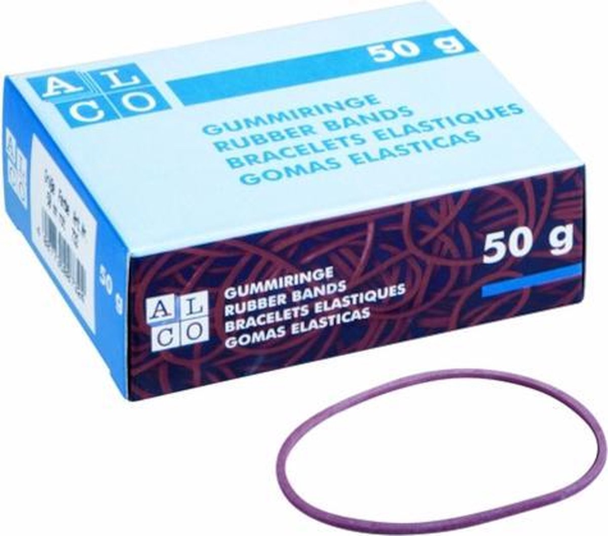 Elastiques Alco 200x6mm 500 grammes en boîte rouge. al-757 2