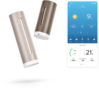 Station météo intelligente Netatmo originale - 2ème génération - sonomètre co2 - température, qualité de l'air, pollen UV - intérieur extérieur - fonctionne avec apple home, alexa, google