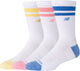 New Balance Active Lifestyle Sock Stripe Crew Sock Lot de 3 chaussettes de sport unisexes - oiseau bleu