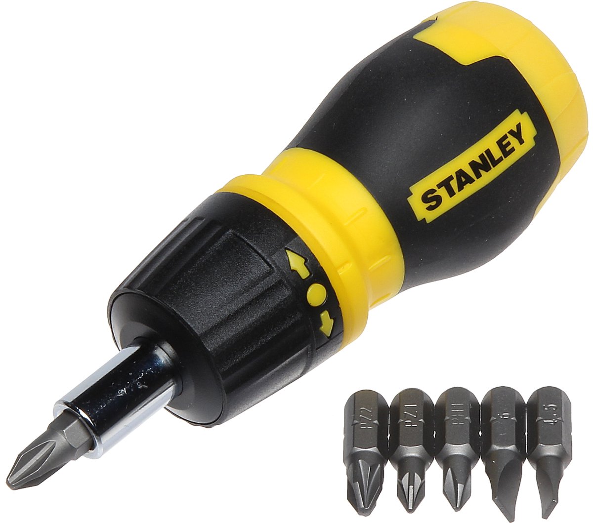 Tournevis tronqué multi-embouts Stanley avec cliquet