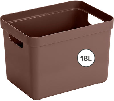 Boîte de rangement Sunware sigma home 18l - 35x24,6x24,3 cm - marron