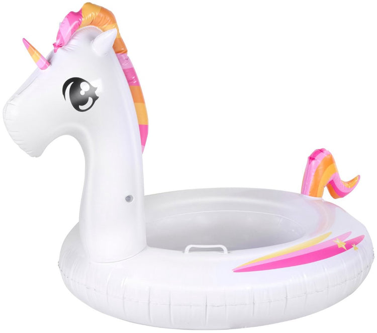 Eddy Toys Licorne Gonflable – Animal Gonflable pour Enfants – Piscine à Matelas Gonflable – Figurine Licorne Gonflable – avec Poignées et Patch de Réparation – 107x71x79 cm