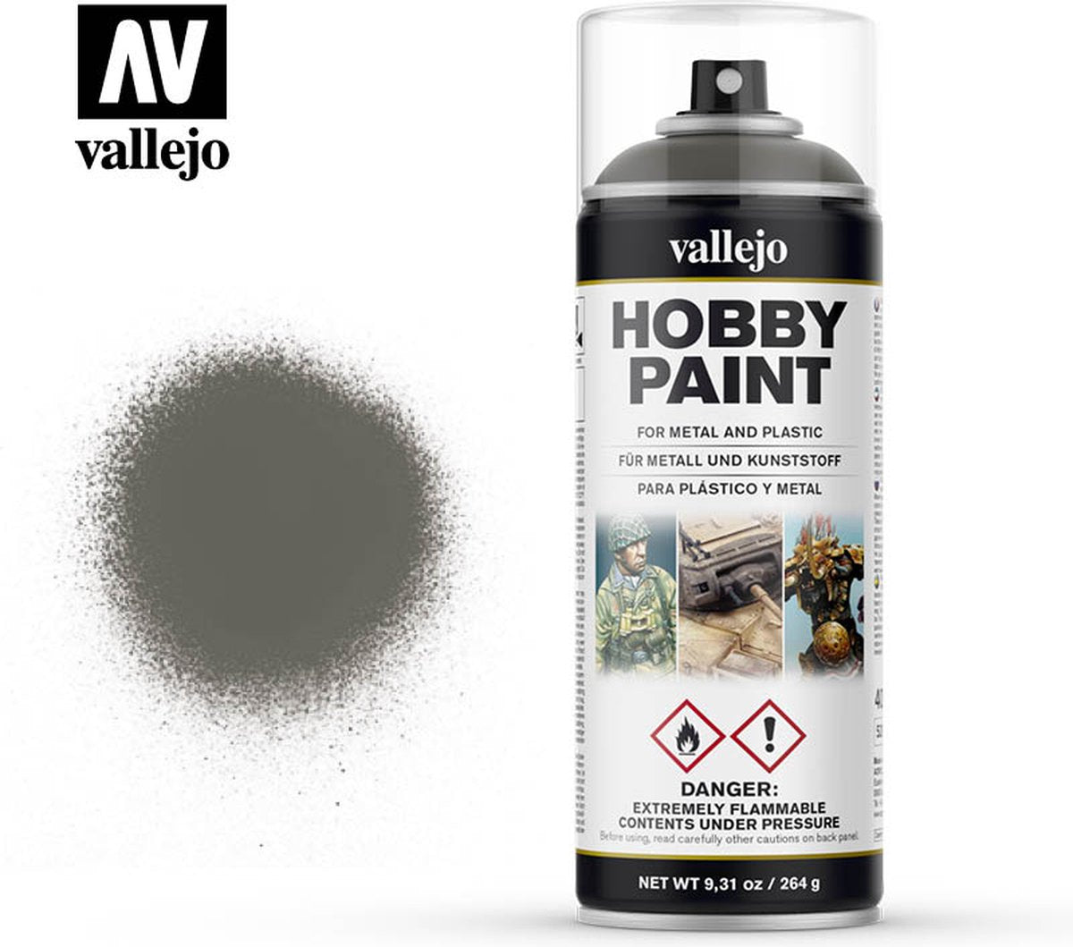 Vallejo val28006 apprêt gris champ allemand - bombe de peinture 400 ml