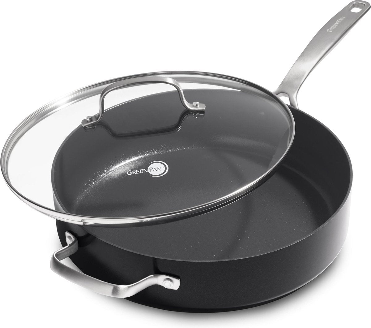Poêle Greenpan copenhagen 28cm - 4,3l - avec couvercle - poignée supplémentaire - sans pfas