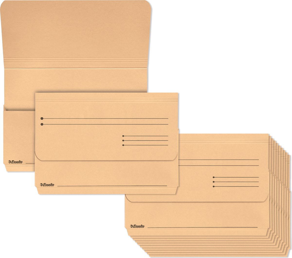 Chemises à insertion en manille Esselte - Format A4 - 25 pièces - marron