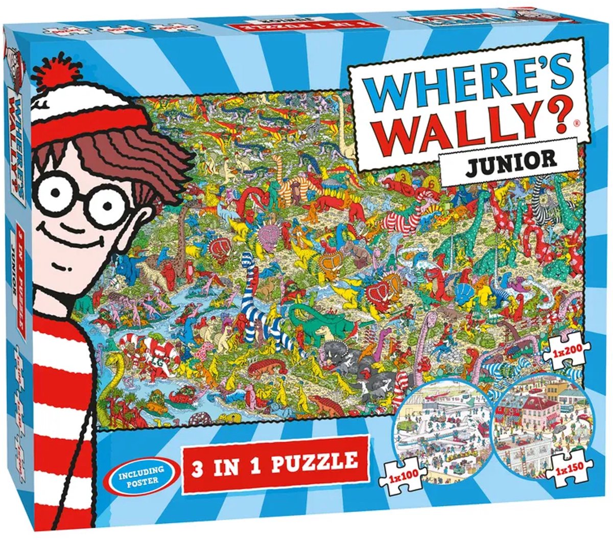 Beaucoup de cadeaux puzzle où est Wally 3 en 1