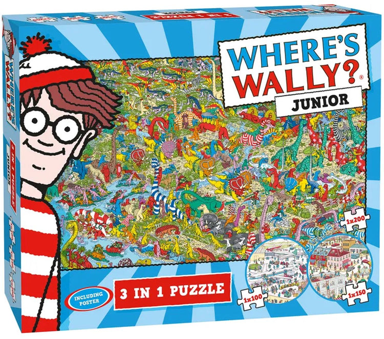 Beaucoup de cadeaux puzzle où est Wally 3 en 1