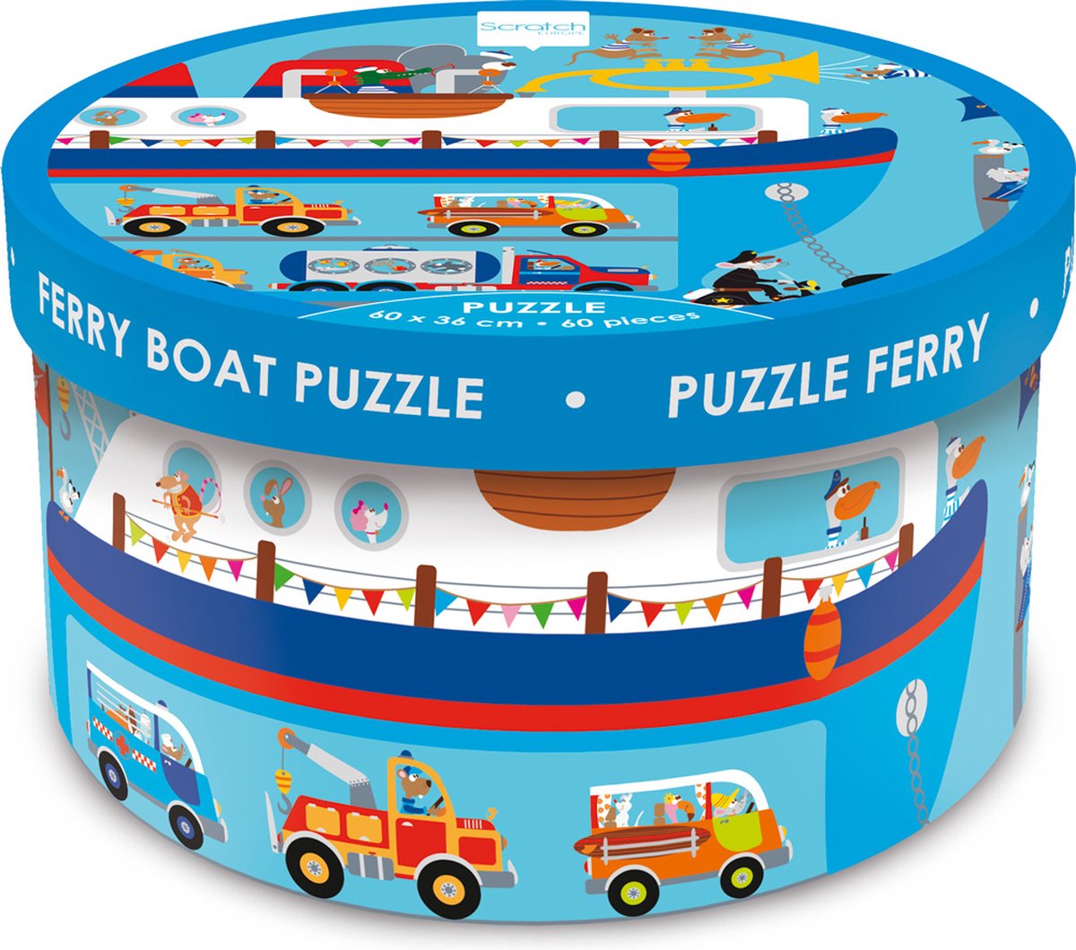 Puzzle à gratter - ferry - 60x36cm - 60 pièces - 4 ans